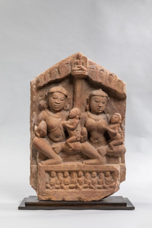 Jain stele with a couple and two children