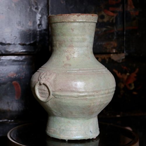 Vase hu irisé à glaçure plombifère