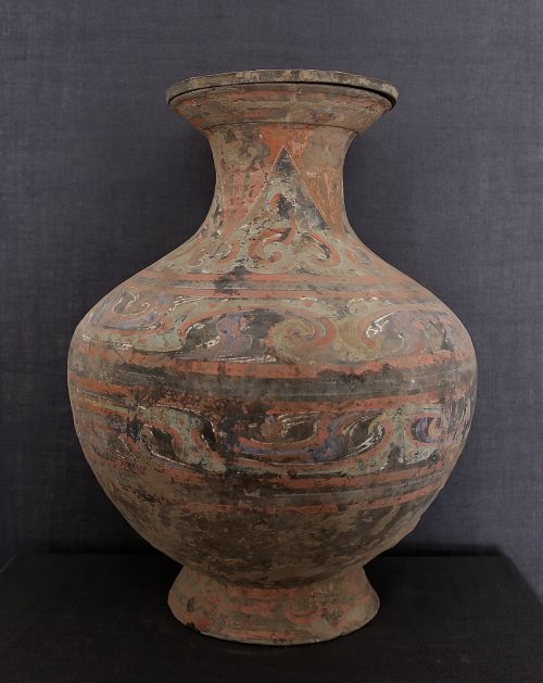 Han jar with lid and flamboyant polychromy - Image 3