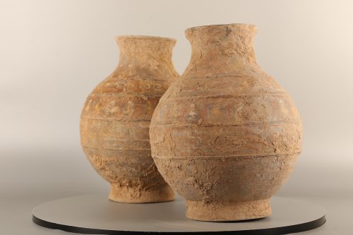 Pair of painted vases with duck patterns - Image 5