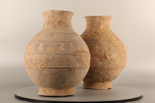 Pair of painted vases with duck patterns - Image 4