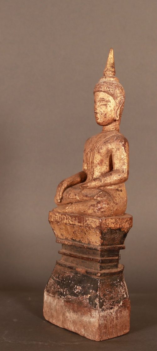 Buddha Lao en bois laqué et doré – Image 2