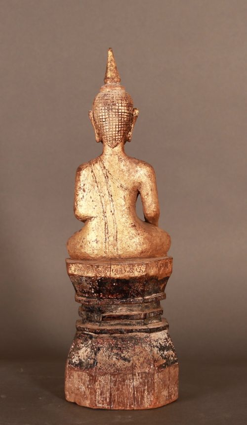 Buddha Lao en bois laqué et doré – Image 5
