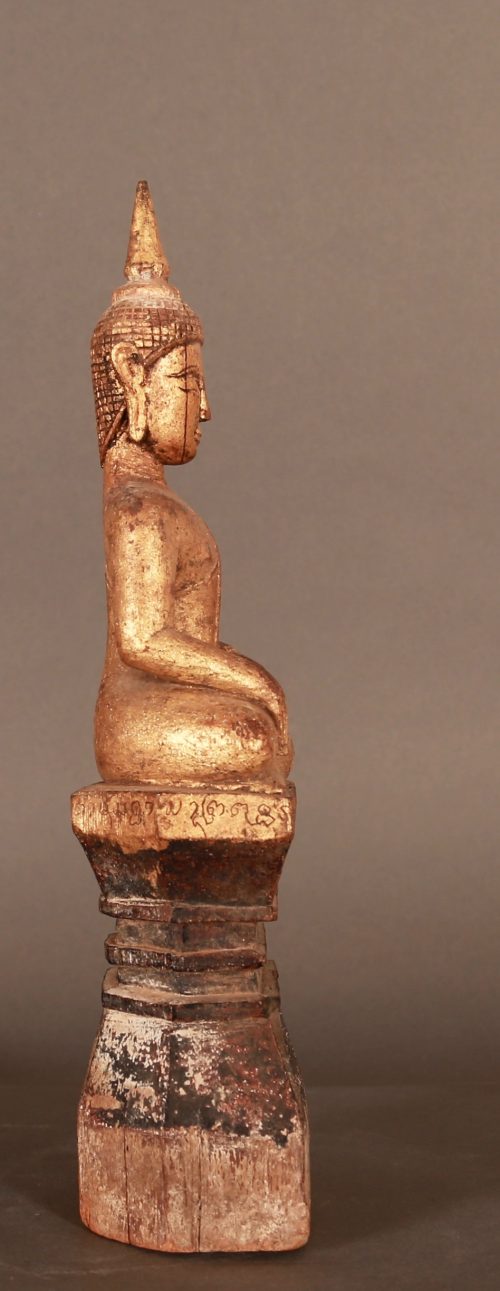 Buddha Lao en bois laqué et doré – Image 4