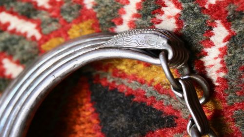 Silver ethnic necklace with five rows - Image 2