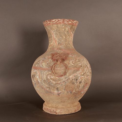 Painted Han vase with polychrome design - Image 2