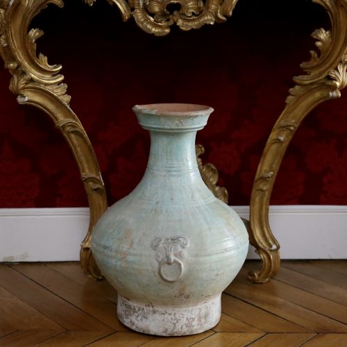 Large hu glaze vase with taotie pattern