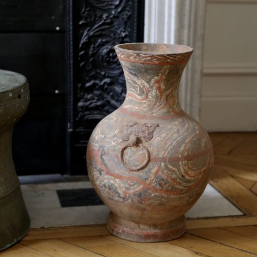Painted Han vase with polychrome design