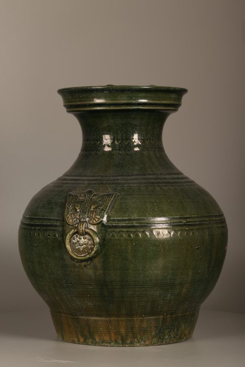 Vase hu à glaçure plombifère vert profond – Image 2