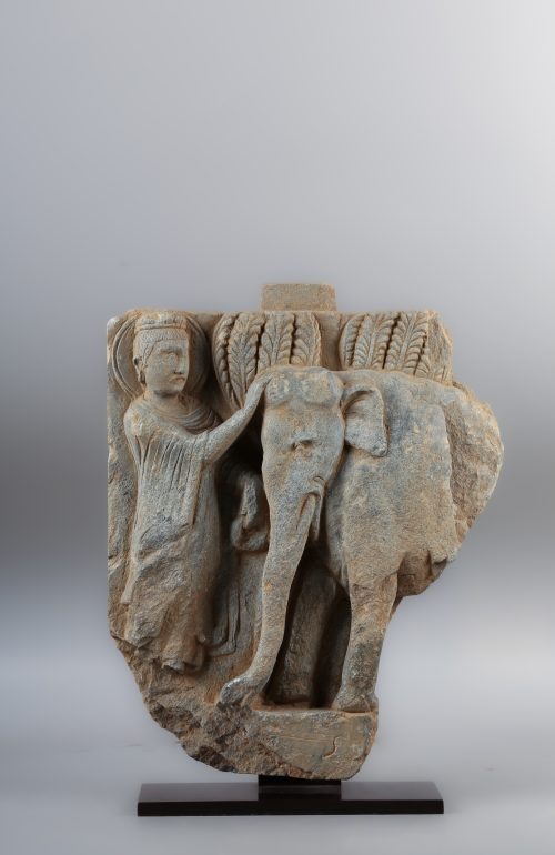 Relief of Buddha with an elephant